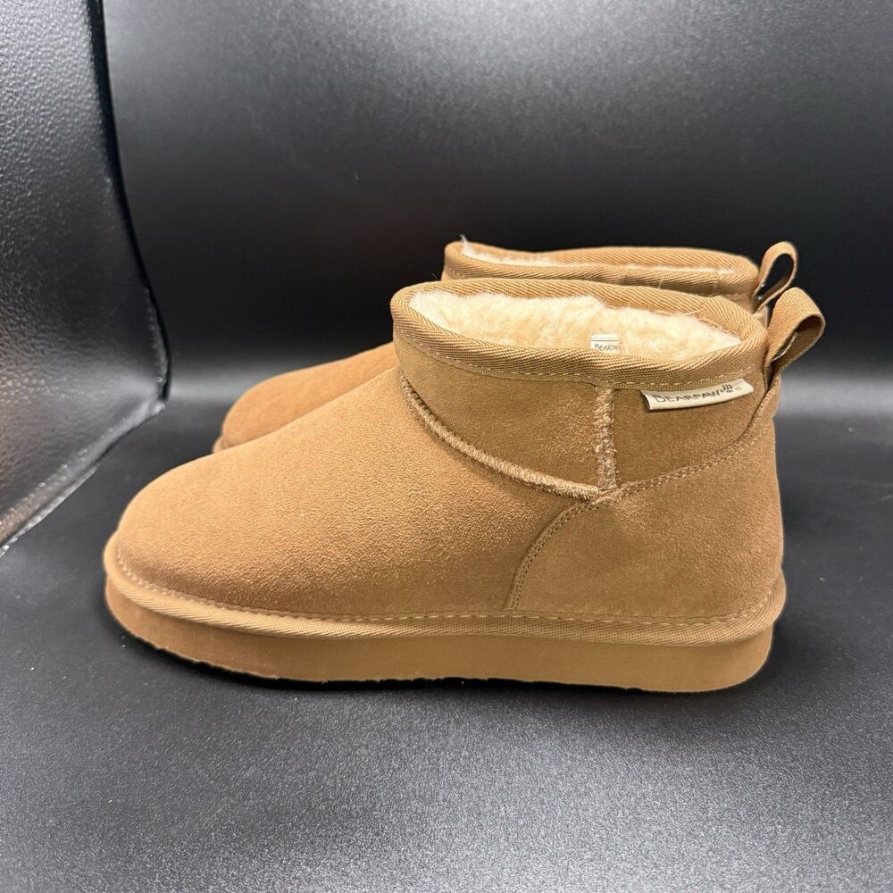 New Bearpaw Boots Women's 8 Brown Fleece Wool Bl Lined Bearcoat Low Top Slip On - Picture 8 of 8